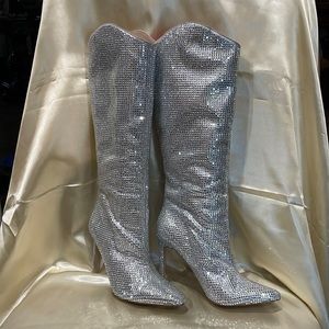 Steve Madden  silver. Studded boots
